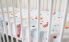 Load image into Gallery viewer, Silky Muslin Fitted Crib Sheet Space Odyssey