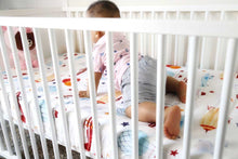 Load image into Gallery viewer, Silky Muslin Fitted Crib Sheet Space Odyssey