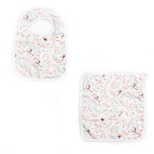 Load image into Gallery viewer, Silky Muslin Snap Bib + Washcloth Set _ Cotton Flower