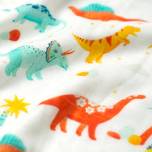 Load image into Gallery viewer, Silky Muslin Swaddle Blanket _ Dinosaur