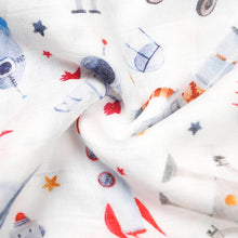 Load image into Gallery viewer, Silky Muslin Fitted Crib Sheet_Spaceman