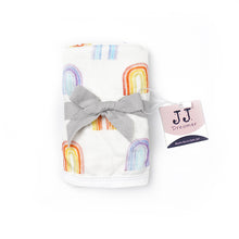 Load image into Gallery viewer, Silky Muslin Snap Bib + Washcloth Set _ Rainbow