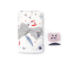 Load image into Gallery viewer, Silky Muslin Snap Bib + Washcloth Set _ Spaceman
