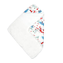 Load image into Gallery viewer, Bamboo Muslin Hooded Bath Towel _ Holiday Ski