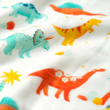 Load image into Gallery viewer, Silky Muslin Fitted Crib Sheet_Dinosaur