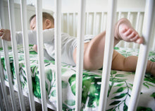 Load image into Gallery viewer, Silky Muslin Fitted Crib Sheet Rain Forest