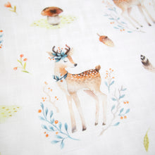 Load image into Gallery viewer, Silky Muslin Fitted Crib Sheet Dreamy Deer