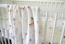 Load image into Gallery viewer, Silky Muslin Fitted Crib Sheet Dreamy Deer