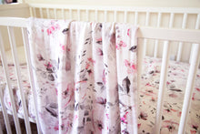 Load image into Gallery viewer, Silky Muslin Fitted Crib Sheet Blooming Flower