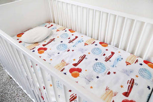 Silky Muslin Fitted Crib Sheet Space Odyssey