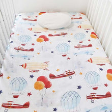 Load image into Gallery viewer, Silky Muslin Fitted Crib Sheet Space Odyssey
