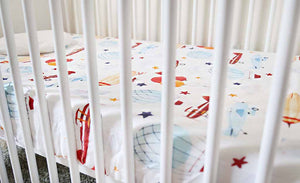 Silky Muslin Fitted Crib Sheet Space Odyssey