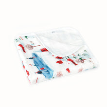 Load image into Gallery viewer, Silky Muslin Dream Blanket _ Holiday Ski
