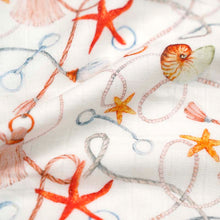 Load image into Gallery viewer, Silky Muslin Swaddle Blanket _ Starfish
