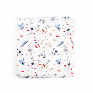 Silky Muslin Fitted Crib Sheet_Spaceman