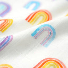 Load image into Gallery viewer, Silky Muslin Swaddle Blanket _ Rainbow
