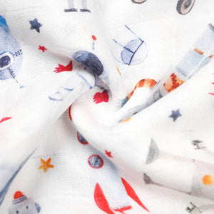 Silky Muslin Fitted Crib Sheet_Spaceman