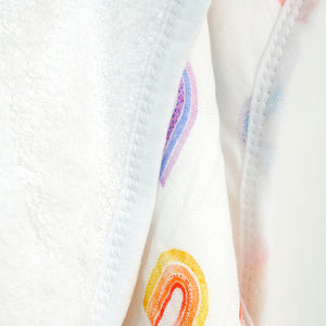 Silky Muslin Hooded Bath Towel _ Rainbow