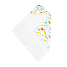 Load image into Gallery viewer, Silky Muslin Hooded Bath Towel _ Dinosaur
