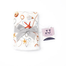 Load image into Gallery viewer, Silky Muslin Snap Bib + Washcloth Set _ Starfish
