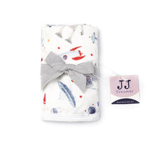 Load image into Gallery viewer, Silky Muslin Snap Bib + Washcloth Set _ Spaceman
