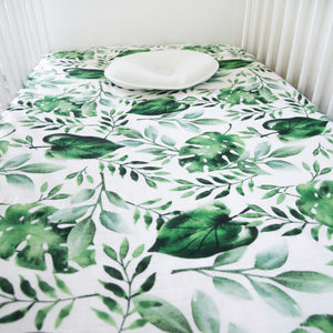 Silky Muslin Fitted Crib Sheet Rain Forest