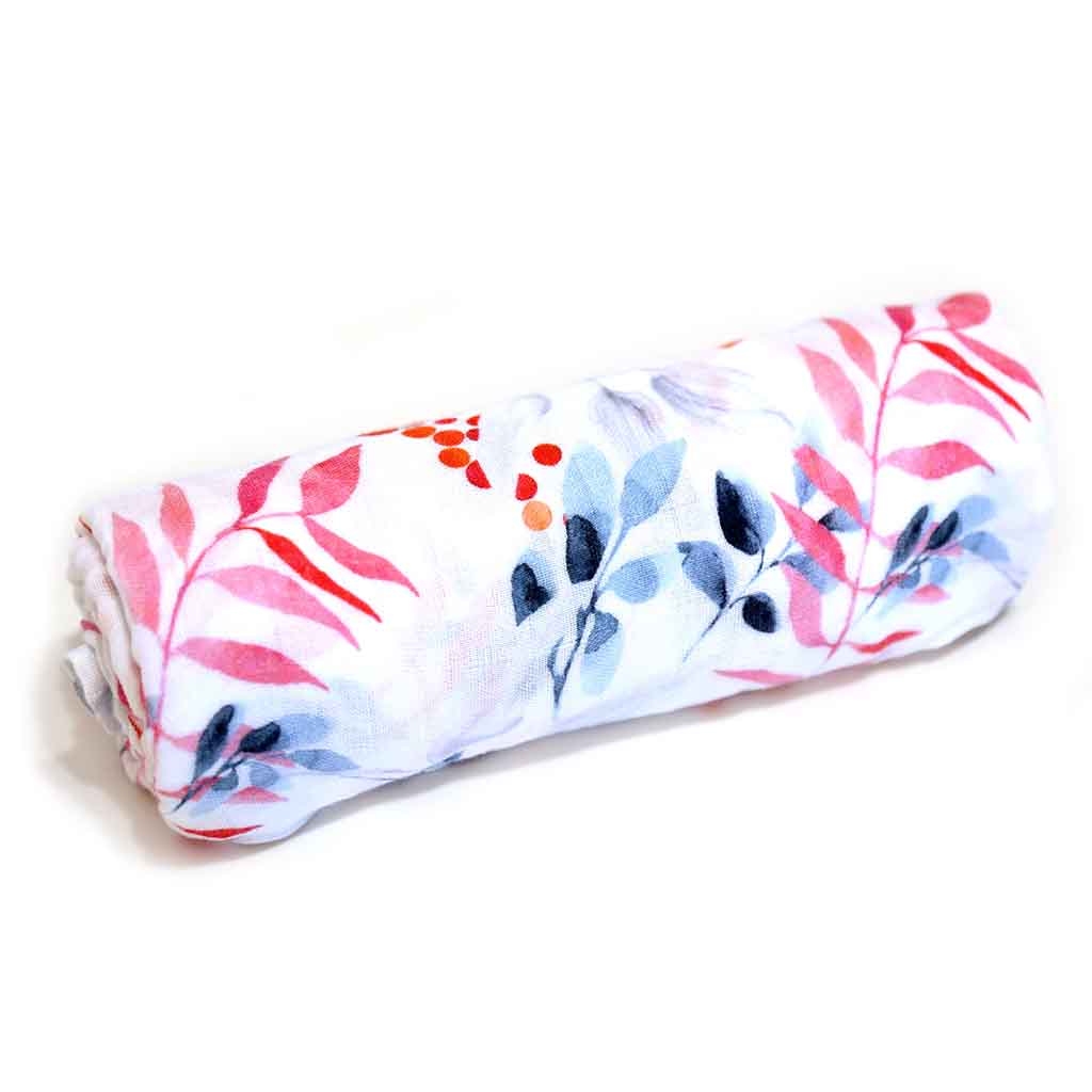 Silky Muslin Swaddle Blanket Rowan Berry