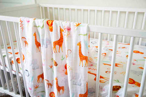 Silky Muslin Swaddle Blanket Animal Kingdom