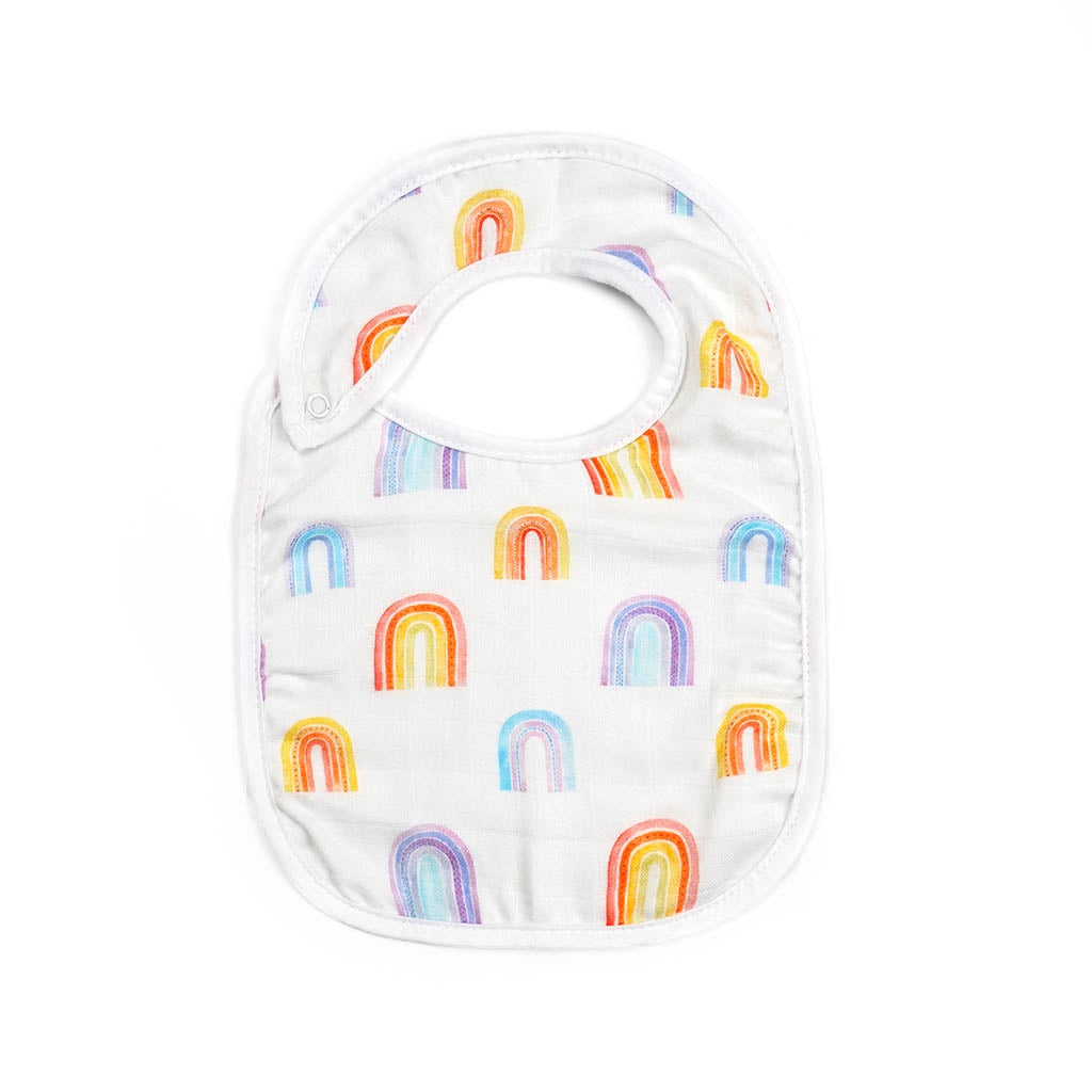 Silky Muslin Snap Bib Rainbow