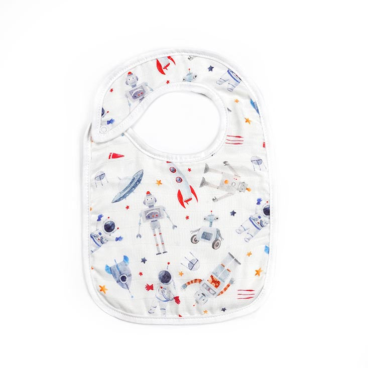 Silky Muslin Snap Bib Spaceman