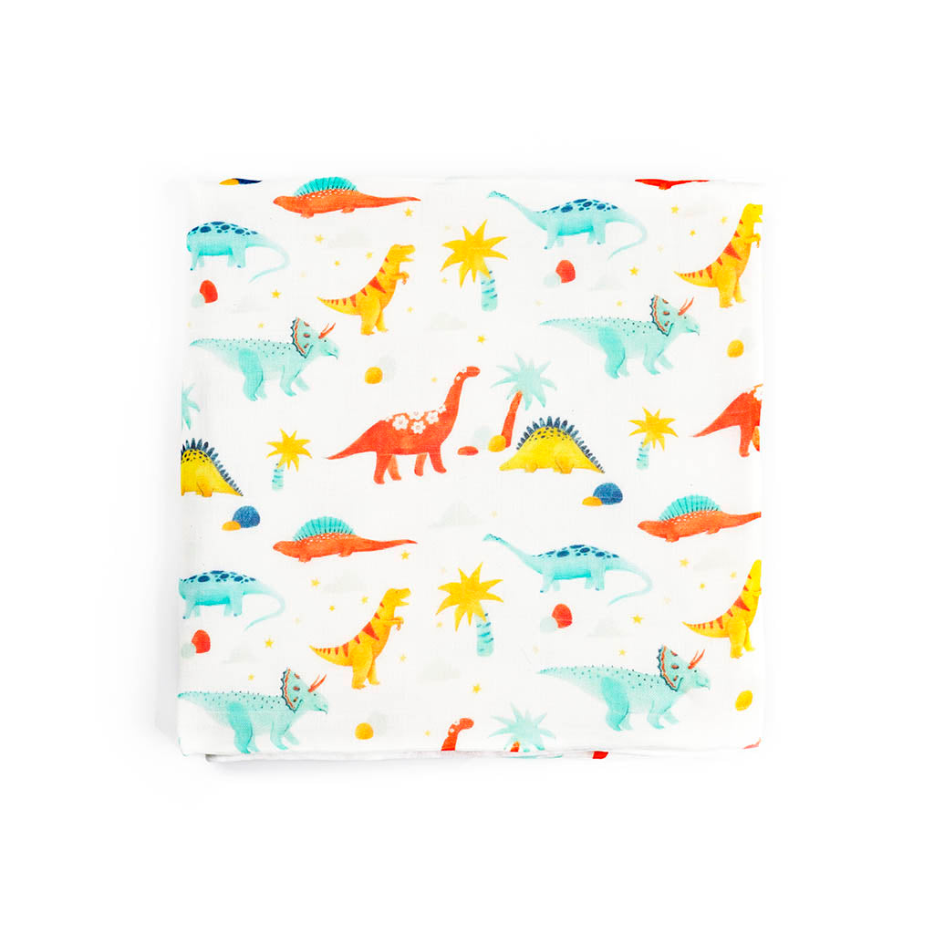 Silky Muslin Fitted Crib Sheet Dinosaur