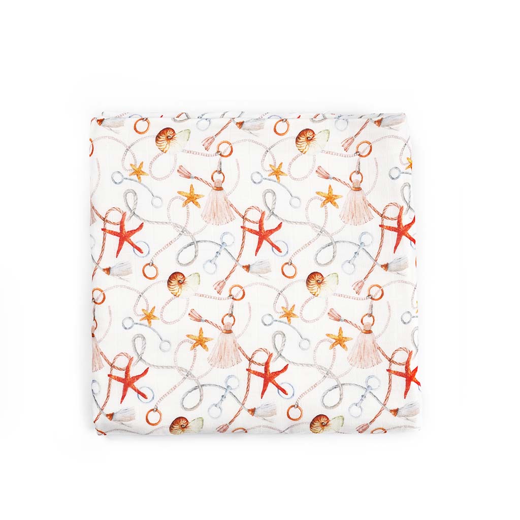 Silky Muslin Fitted Crib Sheet Starfish