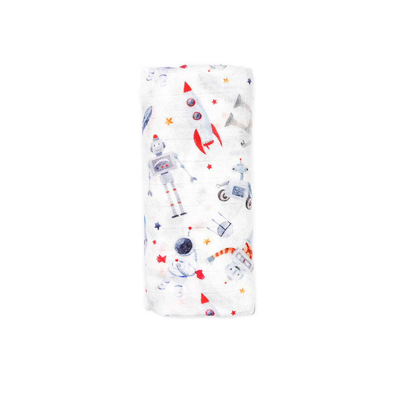 Silky Muslin Swaddle Blanket Spaceman