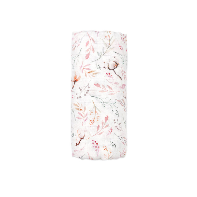 Silky Muslin Swaddle Blanket Cotton Flower