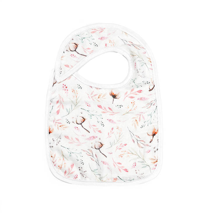 Silky Muslin Snap Bib Cotton Flower