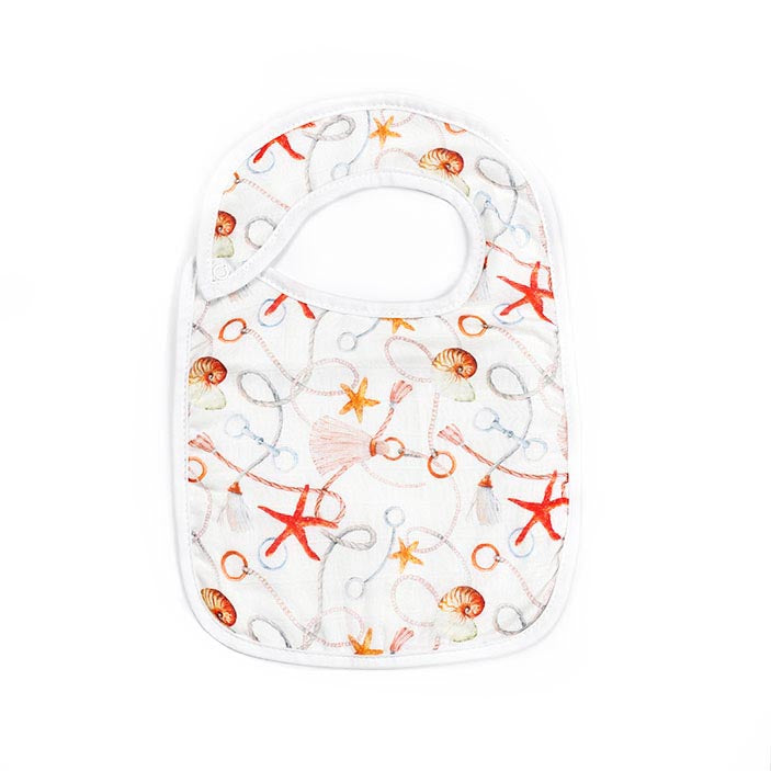 Silky Muslin Snap Bib Starfish