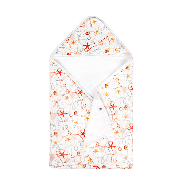Silky Muslin Hooded Bath Towel Starfish