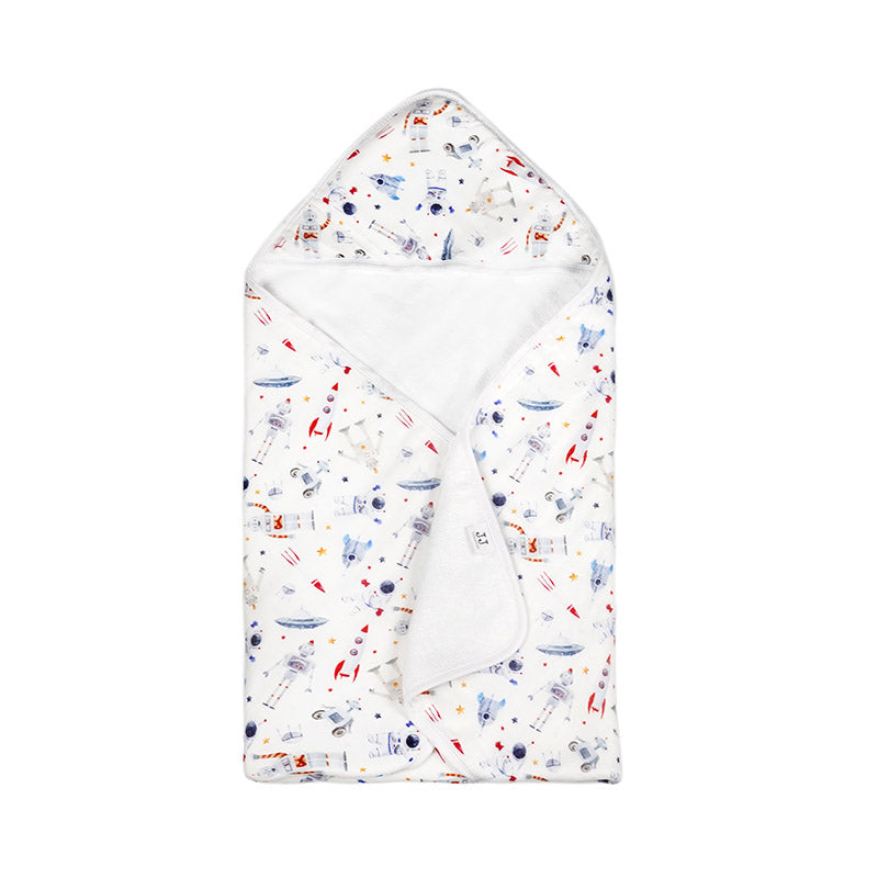 Silky Muslin Hooded Bath Towel Spaceman