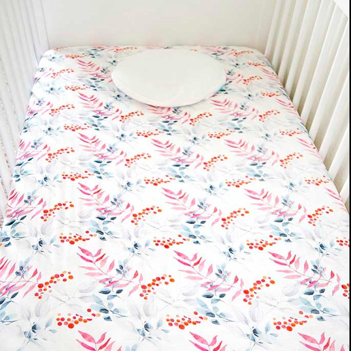 Silky Muslin Fitted Crib Sheet Rowan Berry
